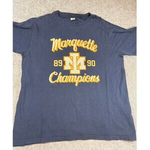 VINTAGE 80s Champion Shirt Mens Blue Marquette University Champions College XL